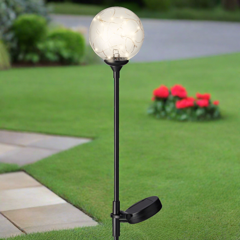 2.4ft Solar-powered Garden Globe Stake Light
