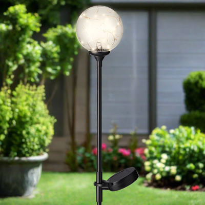2.4ft Solar-powered Garden Globe Stake Light