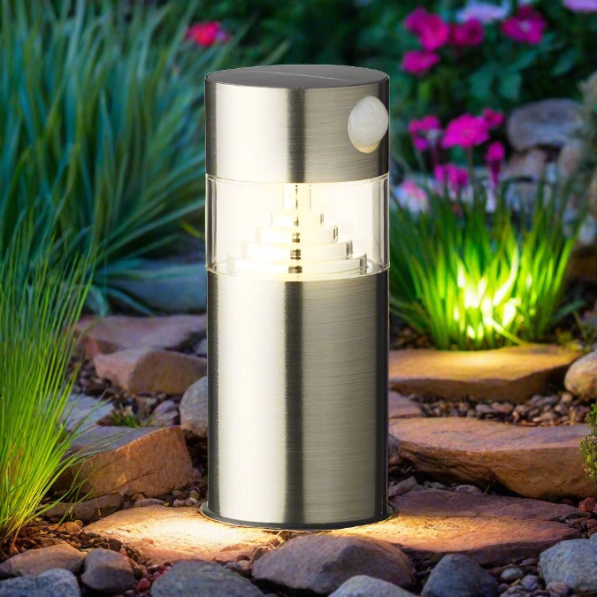 Solar Stake Light LED Steel with Brass Finish LED