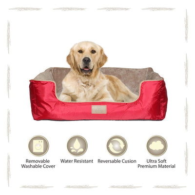Yappy Dakota X Large Dog Bed | Red - Dog Nappers Dog Beds