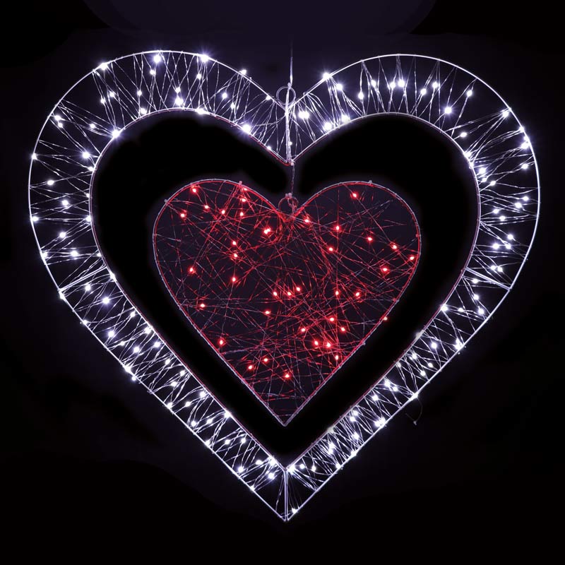 80cm Double Heart With 170 LED&