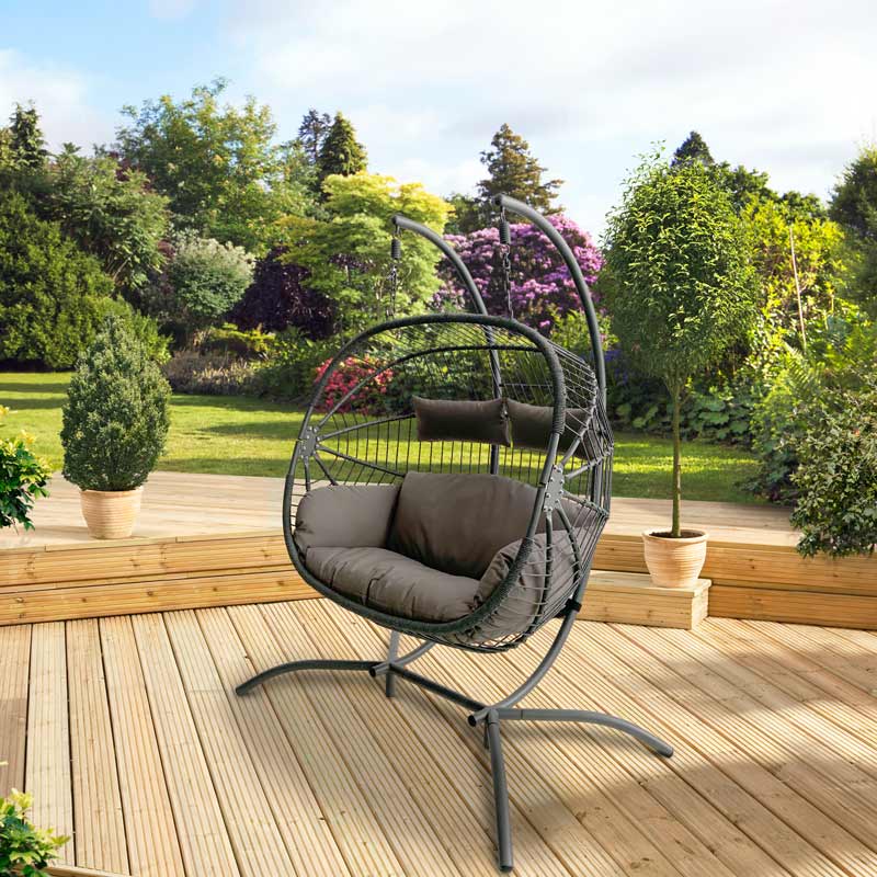 Bali Double Folding Hanging Egg Chair Garden Furniture McD s