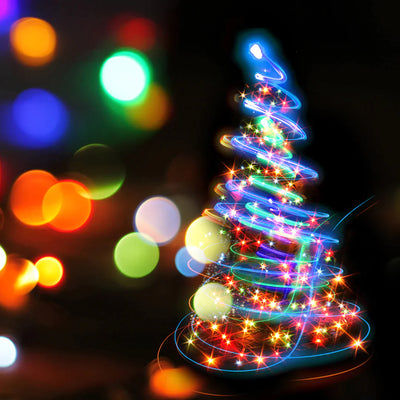 LED Christmas Tree with String lights Background