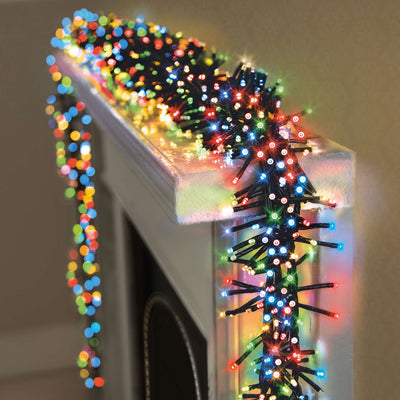 2000 Multi Colour Cluster LED Multi Action Christmas Lights