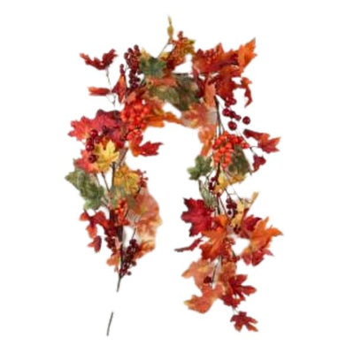 Autumn Garland with berries and mixed foliage