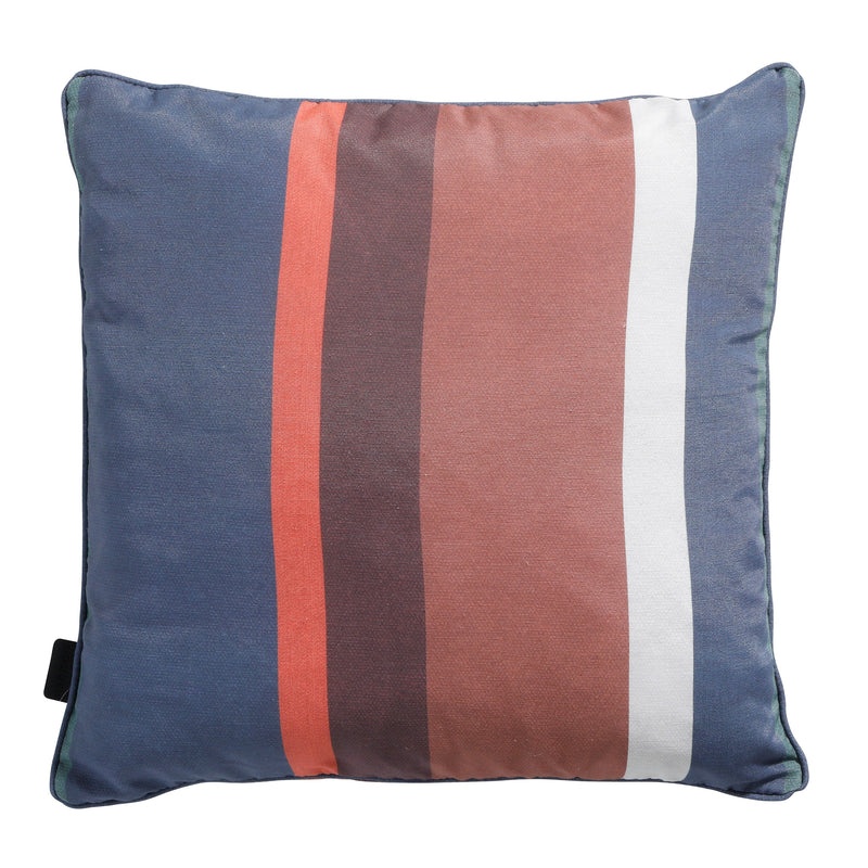 Decorative Cushion with Piping Stripe blue