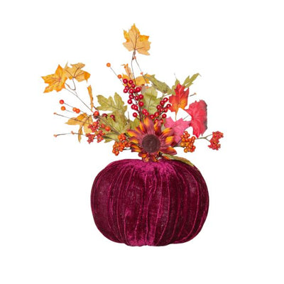Burgundy Pumpkin With Fall Floristry