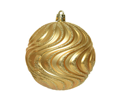 glitter gold shatter-proof Christmas Tree Bauble