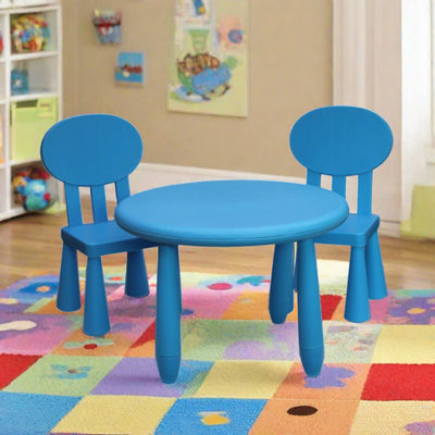 kids table and chairs in playroom