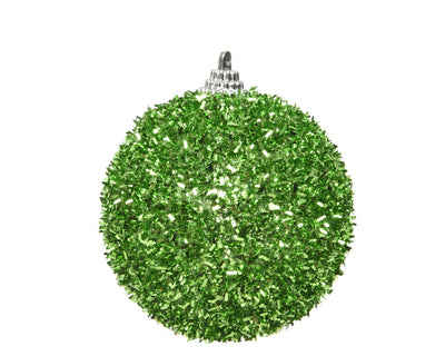bright green tinsel Christmas Tree Bauble