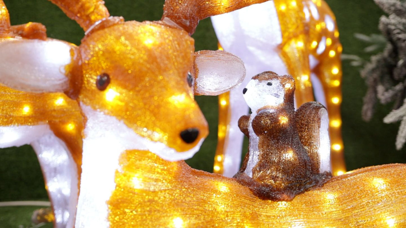Light up Christmas Reindeer with squirrel on back