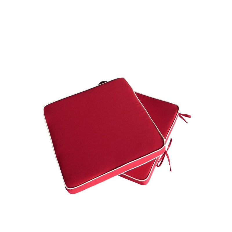 Seat Pads Red Double Piped - 40 x 38 x 5CM
