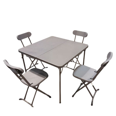 Resin 4 Chairs & Table Set Grey