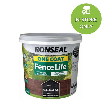 Ronseal One Coat Fence Life 5L-Tudor Black Oak