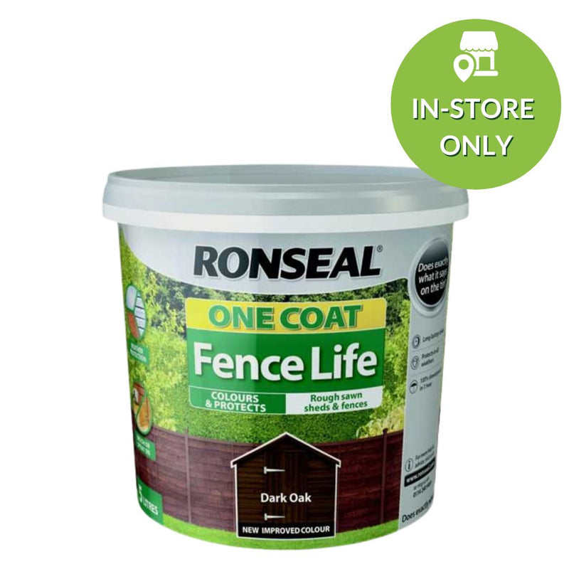 Ronseal One Coat Fence Life 5L-Dark Oak