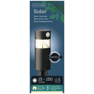 Solar Bollard Style Stake Light - Black