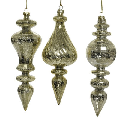 Gold Icicle Plastic Christmas Tree Bauble