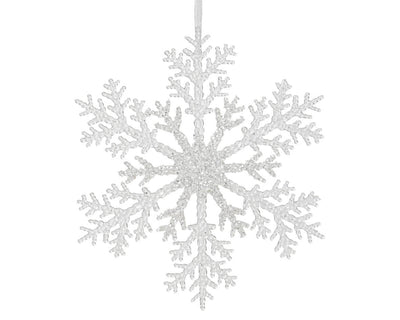 white snowflake hanging decoration
