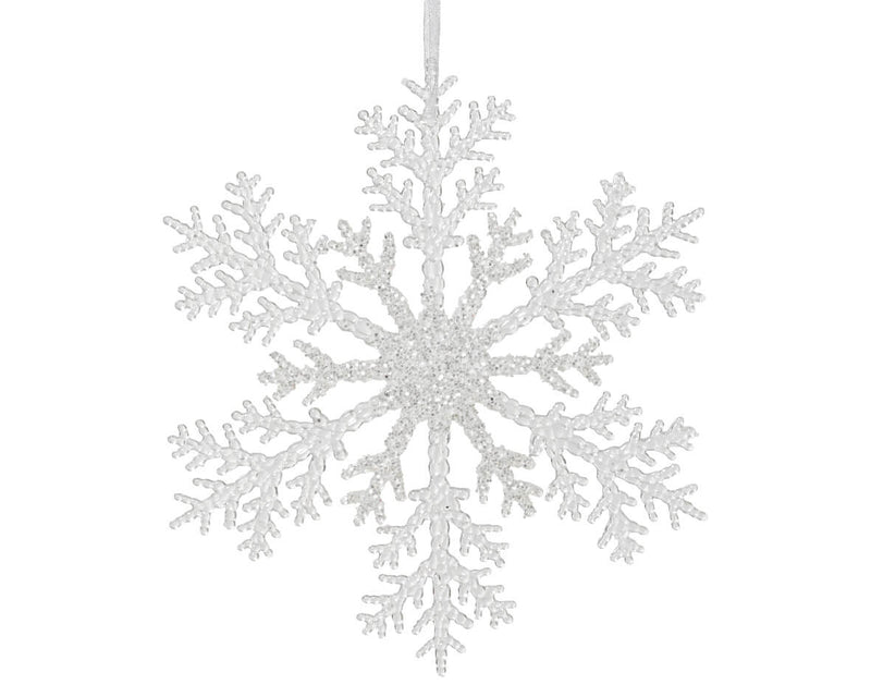 white snowflake hanging decoration