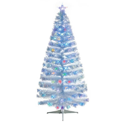 4FT White Christmas Tree with Flashing Colourful LEDs