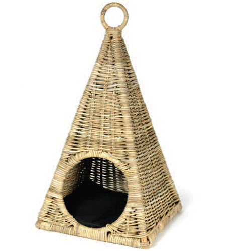 Woofers Wicker Cat Bed Basket | Pyramid