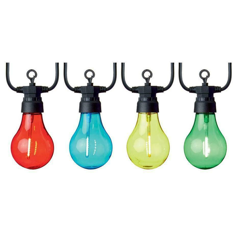 10 Outdoor Connectable Festoon Party Light Bulbs Multi-Coloured