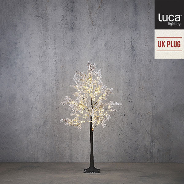 4FT Frosted Flower Tree With 125 Warm White LED&