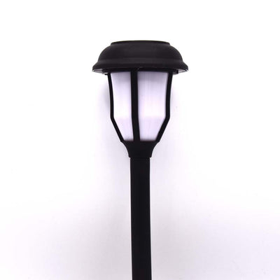 Black Solar Stake Lantern - Warm White 12 LED bulbs - 42CM