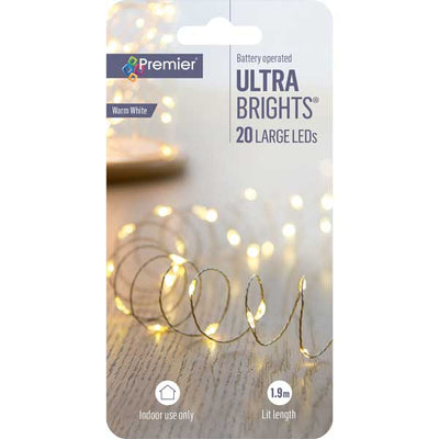 20 LED Battery Operated UltraBrights Warm White | LB191279WW| McD's Christmas Shop