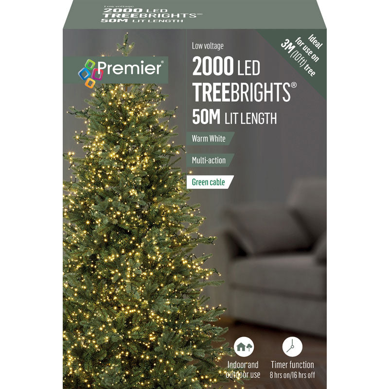 2000 Warm White Premier LED TreeBrights Christmas Tree Lights