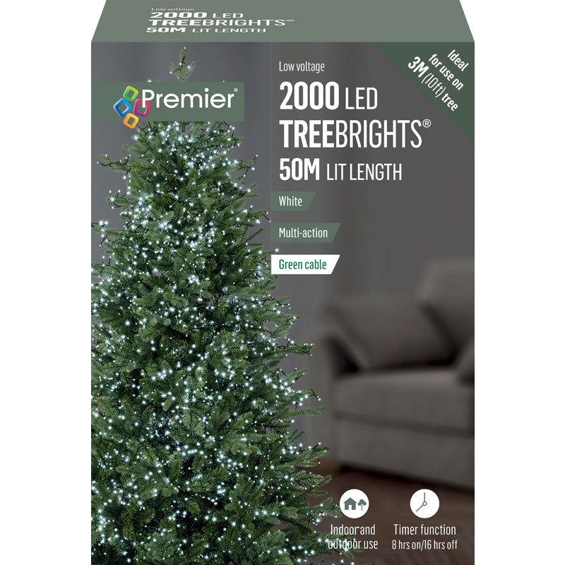 2000 White LED String Lights for Christmas Tree