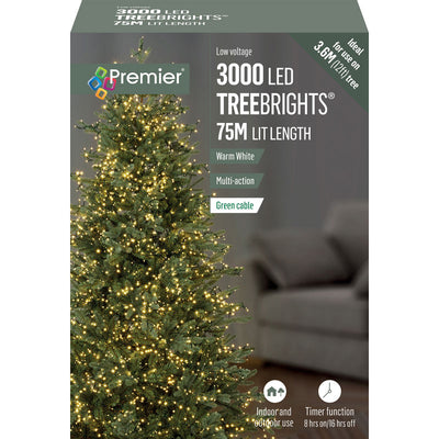 3000 Premier LED Christmas Tree Lights Warm White