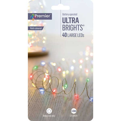 40 Mult-Coloured LED Battery Operated UltraBrights