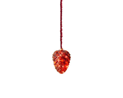 Micro-LED Decorative Red Pine Cone Hanging Christmas Decoration