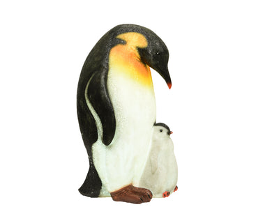 Mother Penguin looking at baby Penguin Christmas Light Up Decoration