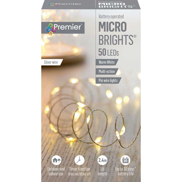50 LED Battery Operated Warm White MicroBrights