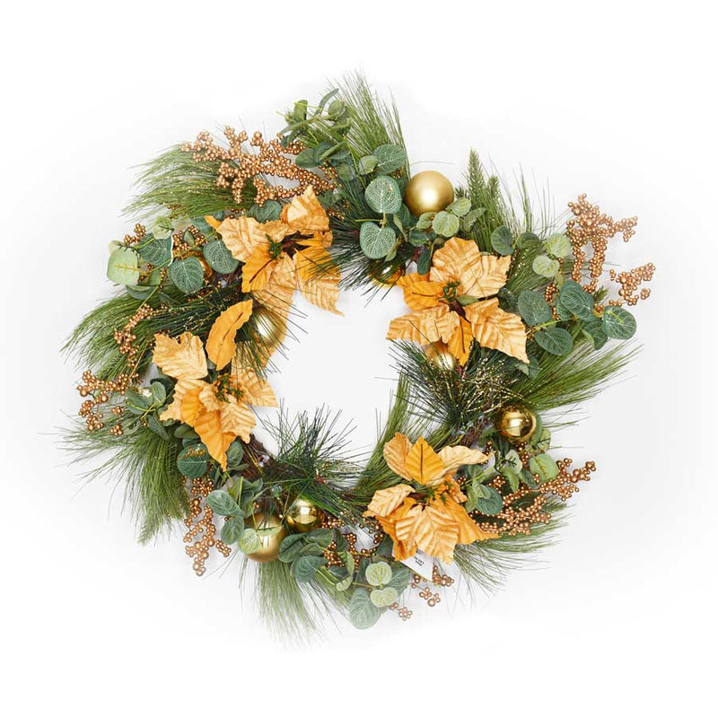 76CM Christmas Gold Spritz Wreath