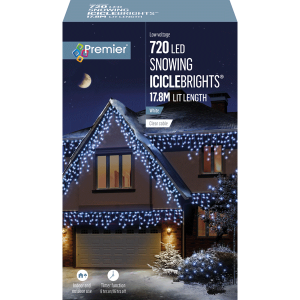 LED Snowing Icicle Christmas Lights indoor and outdoor