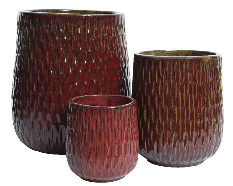 Ceramic Plant Pots in Red
