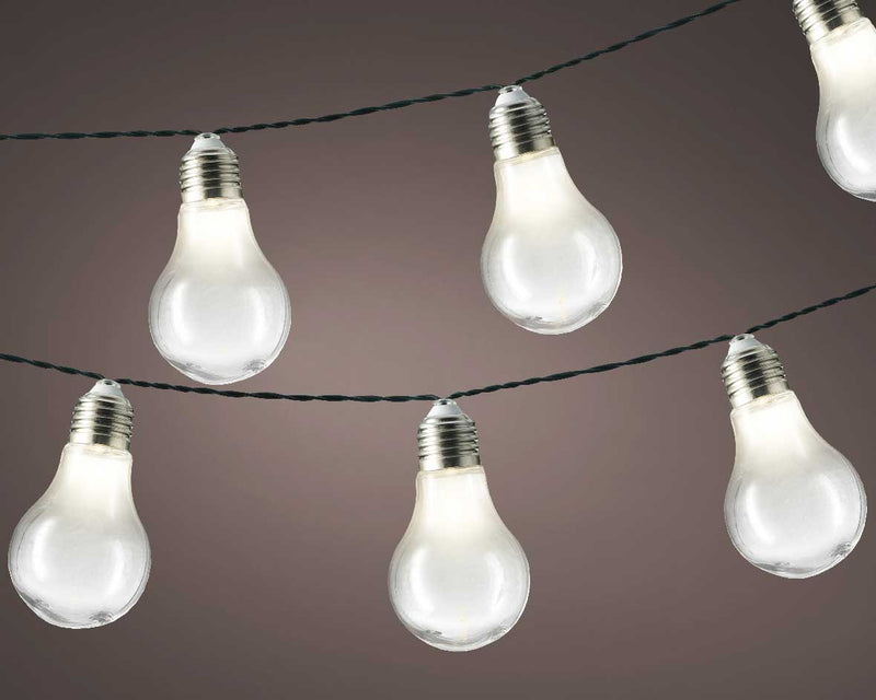 Solar String Lights - Warm White LED Steady Bulbs