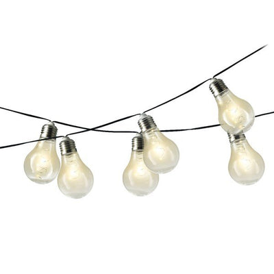 Solar String Lights - Warm White LED Flashing Bulbs