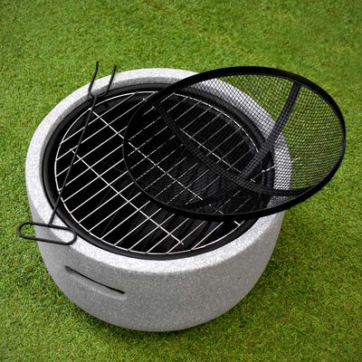 Adena Fire Pit with Cover, Fork, Iron Pot and Grill - Dia. 45cm