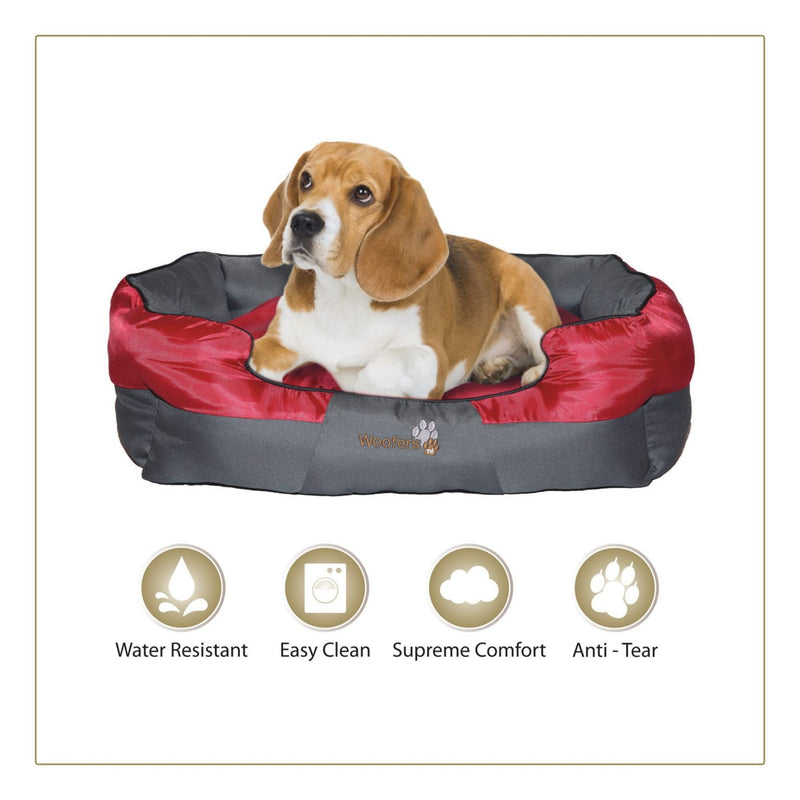Woofers Boyne Medium Dog Bed | Red & Grey - Dog Nappers Dog Beds
