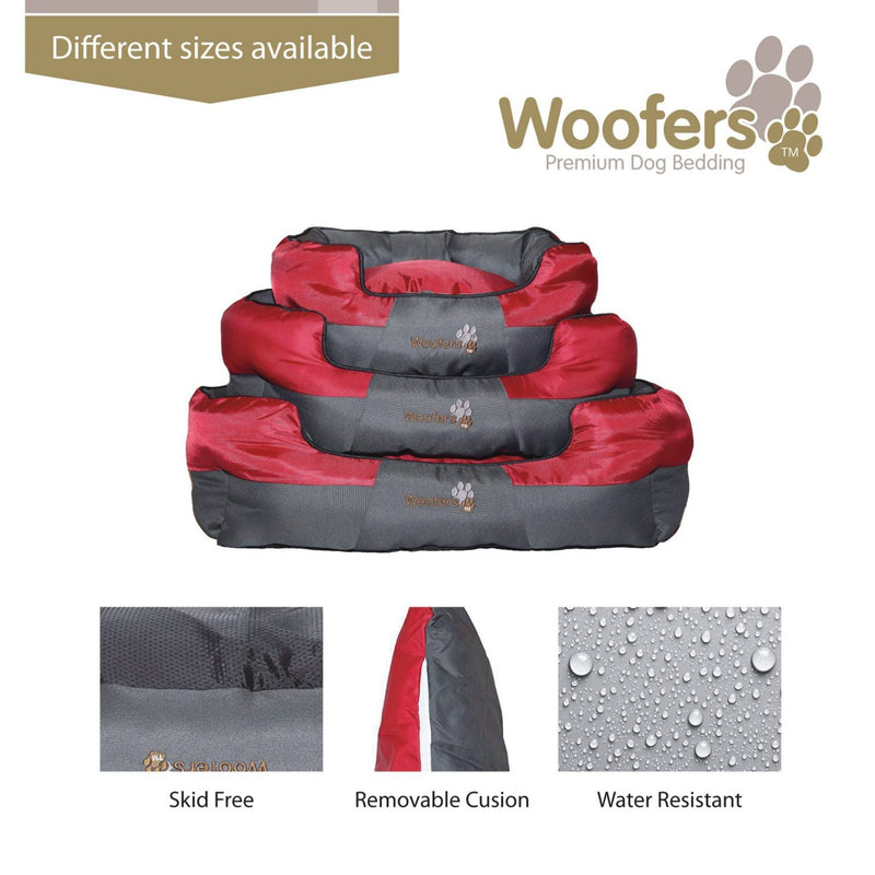 Woofers Boyne Medium Dog Bed | Red Grey