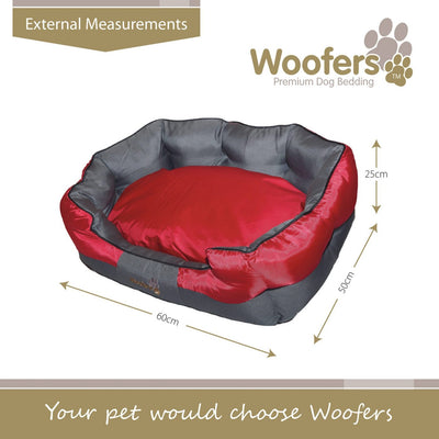 Woofers Boyne Medium Dog Bed | Red Grey