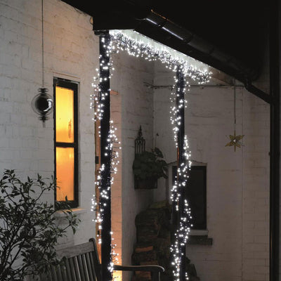 LED Christmas Cluster Lights on Doorway