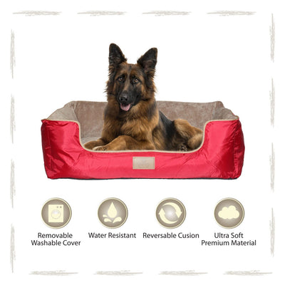 Yappy Dakota XX Large Dog Bed | Red - Dog Nappers Dog Beds