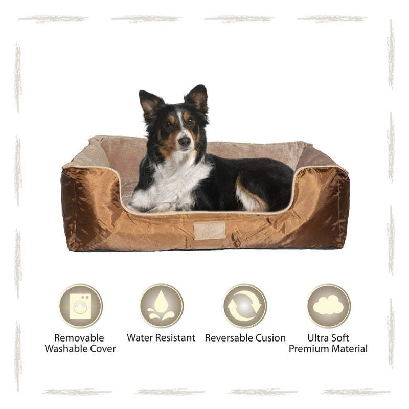 Yappy Dakota Large Dog Bed | Brown - Dog Nappers Dog Beds