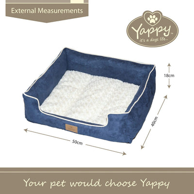 Yappy Dakota Small Dog Bed | Navy Suede