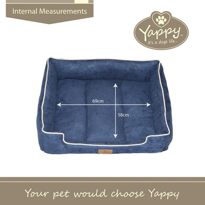 Yappy Dakota Large Dog Bed | Navy Suede